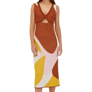 NWT | Sachin + Babi Malaine Knit Midi Dress V-Neck Sleeveless, Size S